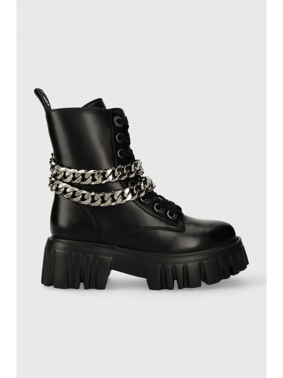 Farmářky Buffalo Lion Lace Up T-Chain dámské černá barva na platformě lehce zateplené 1622367